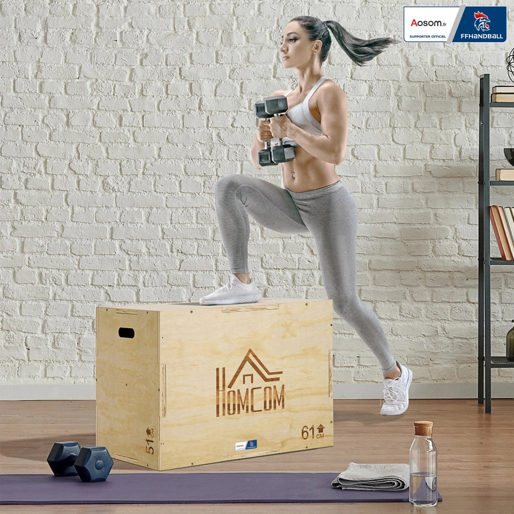 Box Jump Pliometrico 3 in 1 ¨C Xylo ¨C 61x51x76cm Legno