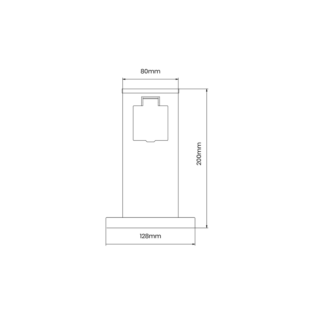 Paletto da giardino Electric IP44 2 prese nero 20cm