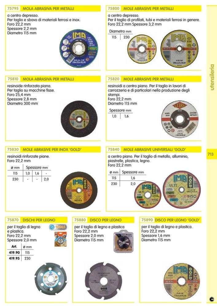 25pz minidisco x ferro ima diametro 115x3,2 cod:ferx.25844