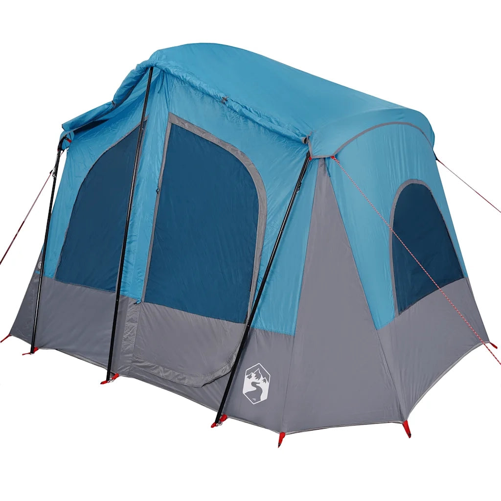 Tenda da Campeggio a Cabina per 5 Persone-Tenda per Escursionismo Blu Impermeabile
