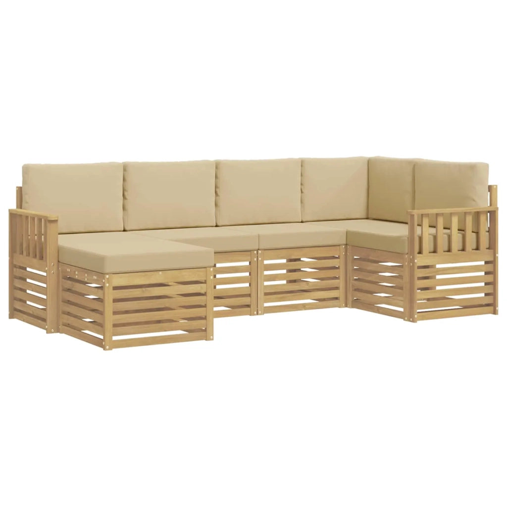 Set di divani da esterno 6 pcs Bianco e Beige 3392108