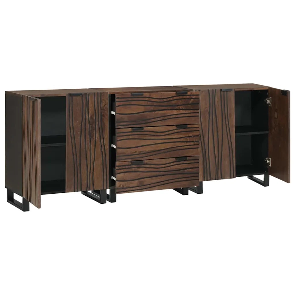 Set di mobili per il bagno 3 pcs Marrone Legno multistrato