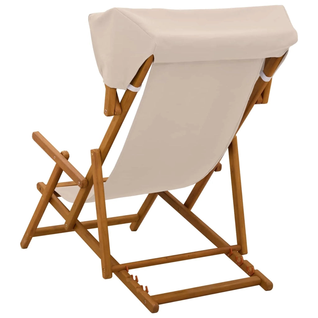 Lettino 3 Posizione Legno di Eucalipto Massello Beige 42024888
