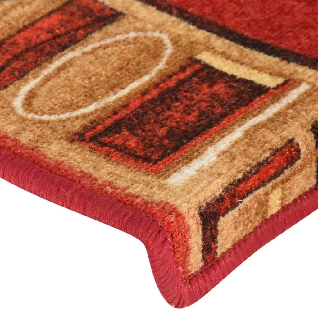 Tappetini Autoadesivi per Scale 15 pz | Gradini per Scale 65x21x4 cm Rossi