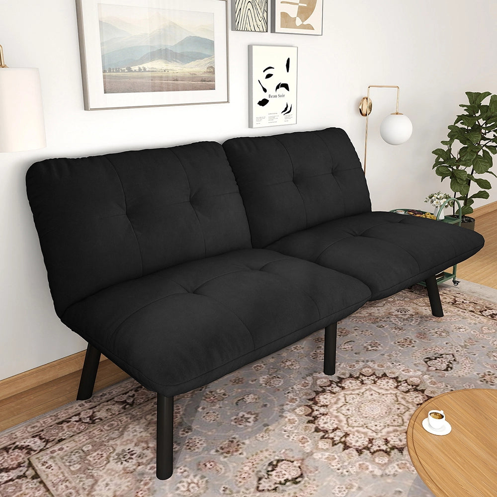 Divano letto - Xylo - 2 posti pieghevole nero futon poco ingombrante