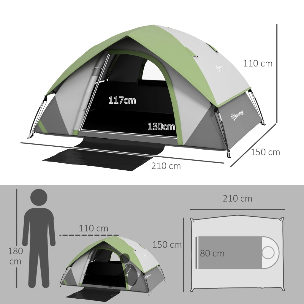 Tenda per 2 Persone ¨C Minimal ¨C Grigio Verde Leggera Impermeabile