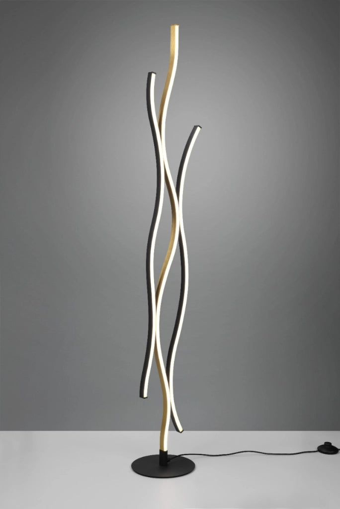 Lampada da terra LED Trio Blaze oro 28W CCT dimmer