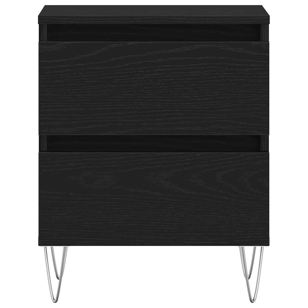 Comodino | Armadio da Notte | Mobiletto da notte Rovere nero 40 x 35 x 50 cm Legno multistrato