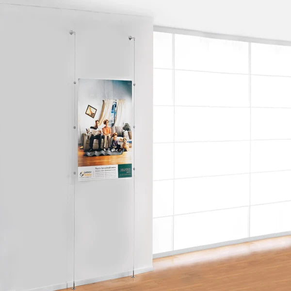 Attacchi a soffitto per espositori a Cavetto - AR030 Doppio diretto soffitto/pavimento