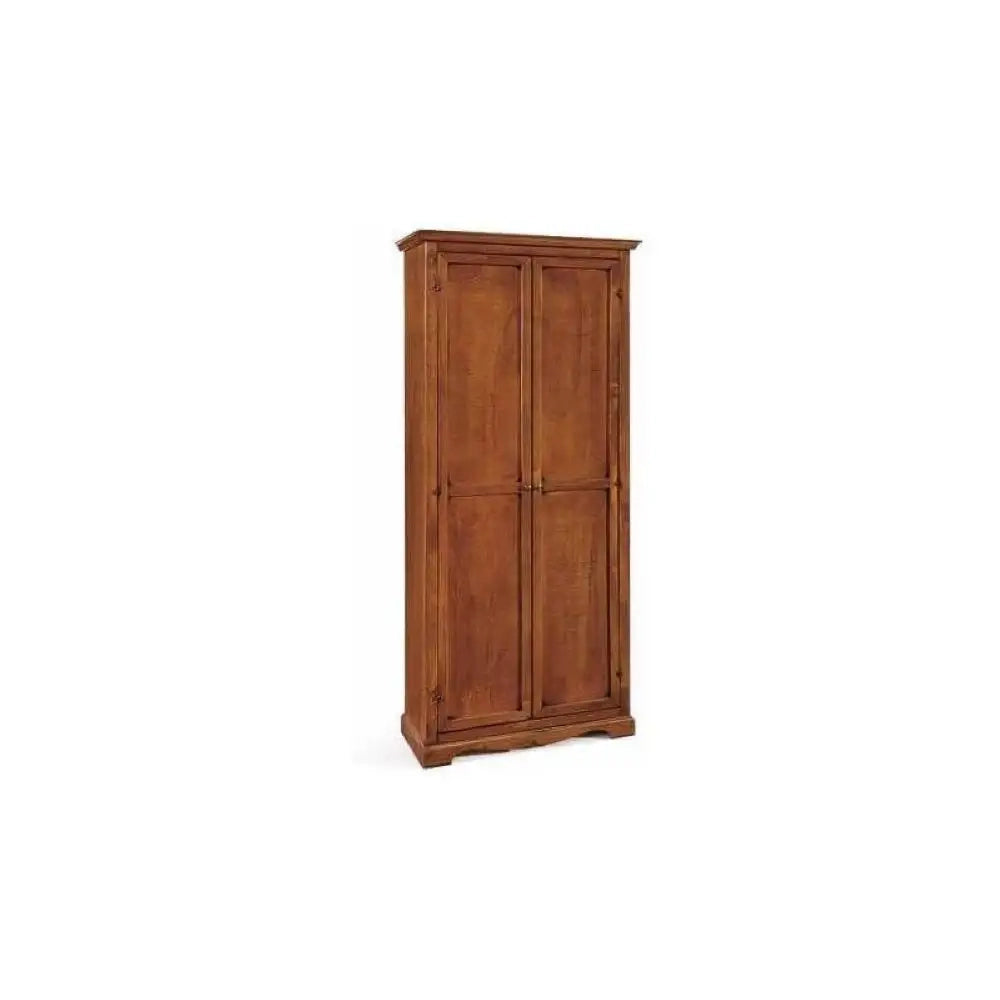 Armadio stipo 2 ante 6 ripani arte povera in legno massello e mdf con rifinitura in noce 87x40x192 H