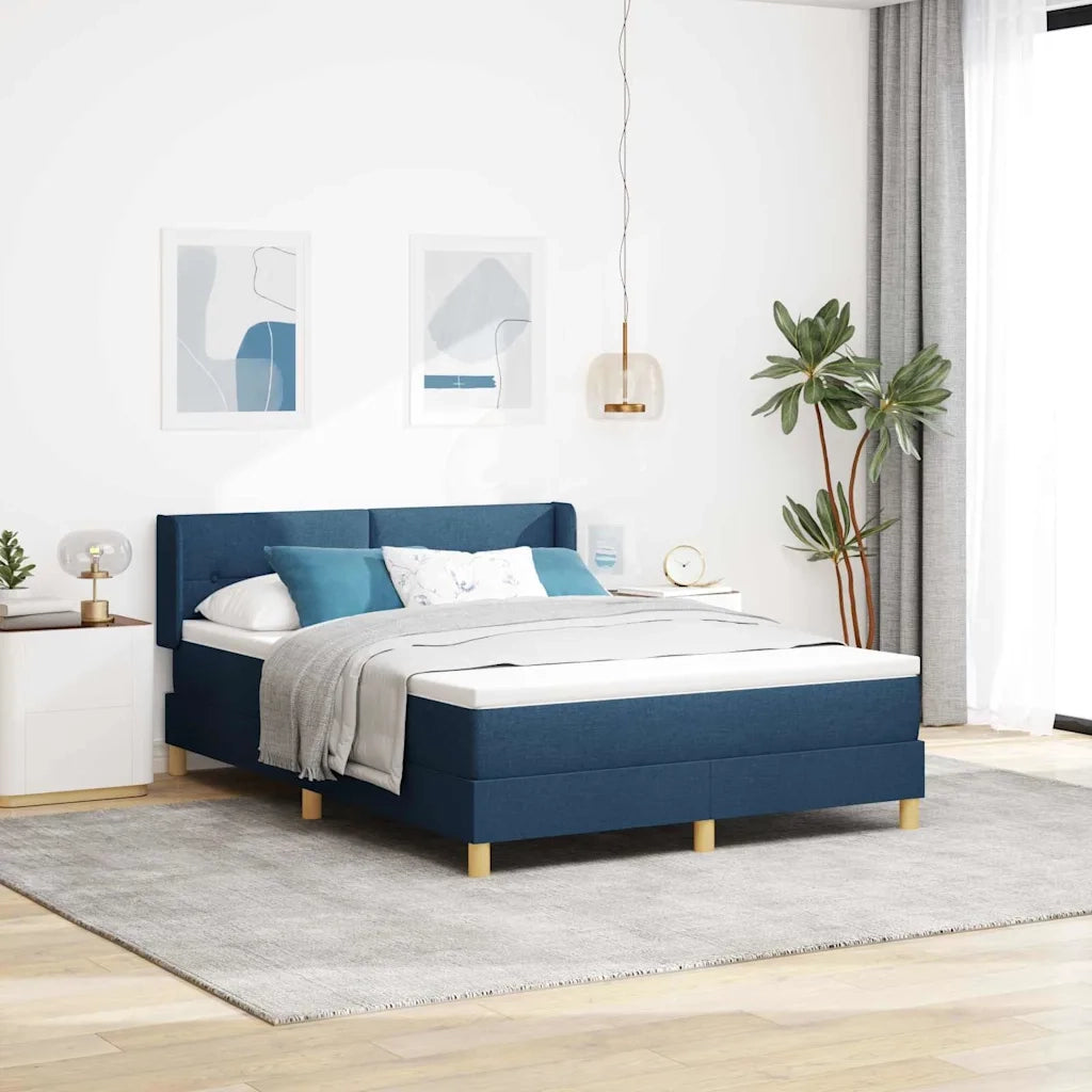 Letto a molle con materasso Blu 190 x 140 cm Tessuto 3341292