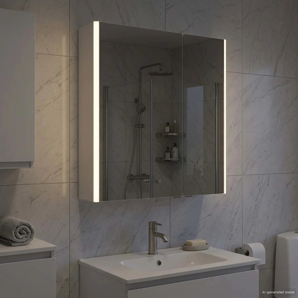 Mobiletto per specchio da bagno Bianco 63,5 x 15,5 x 70 cm 889239