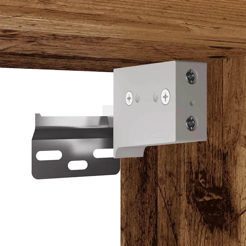 Comodino a Muro Legno Antico 34x30x20 cm 856979
