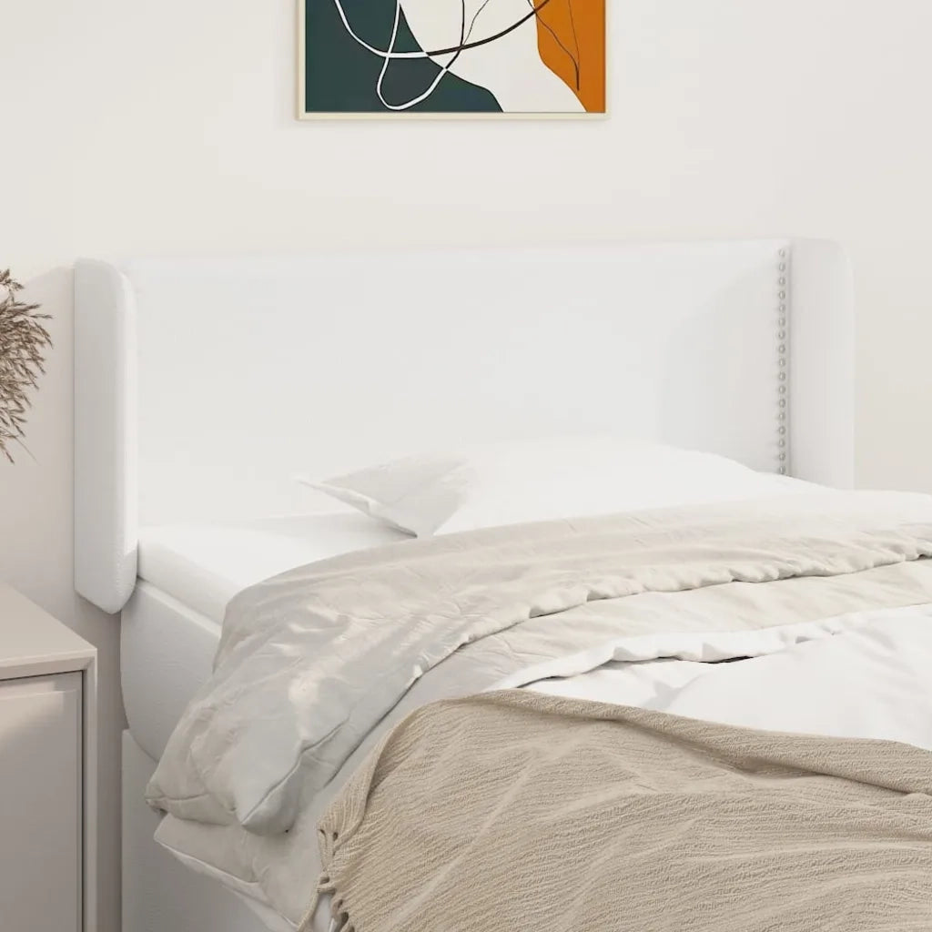 Testiera | Testata ad Orecchio Bianca 103x16x78/88 cm in Similpelle