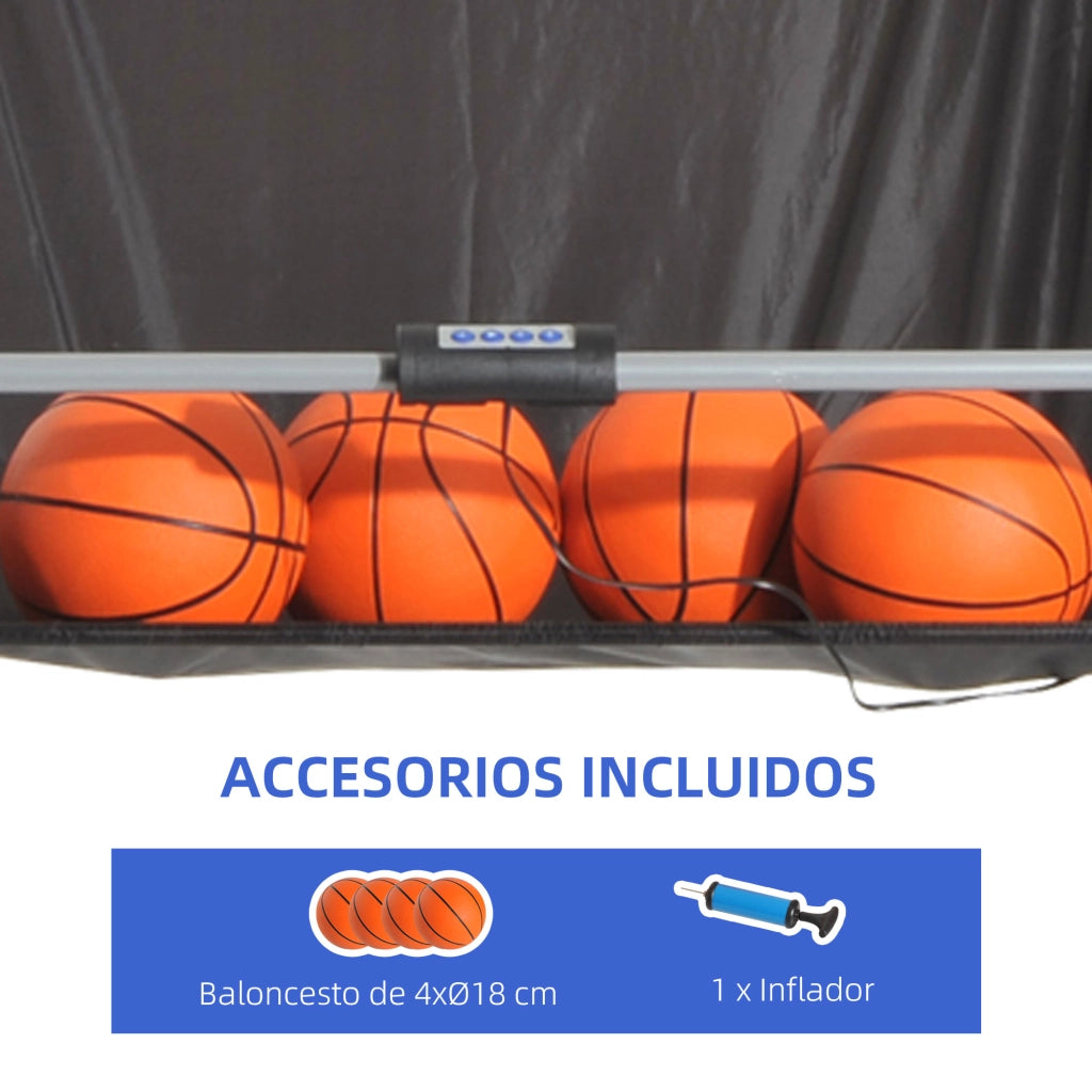 Set Canestri da Basket Pieghevole ¨C Minimal ¨C Grigio, Acciaio, 205x110x205 cm