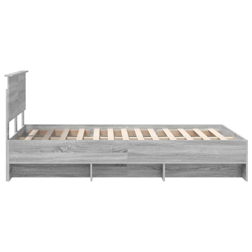 Struttura del letto con testiera-Giroletto con Testiera Grigio Sonoma 137 x 203 cm 321260