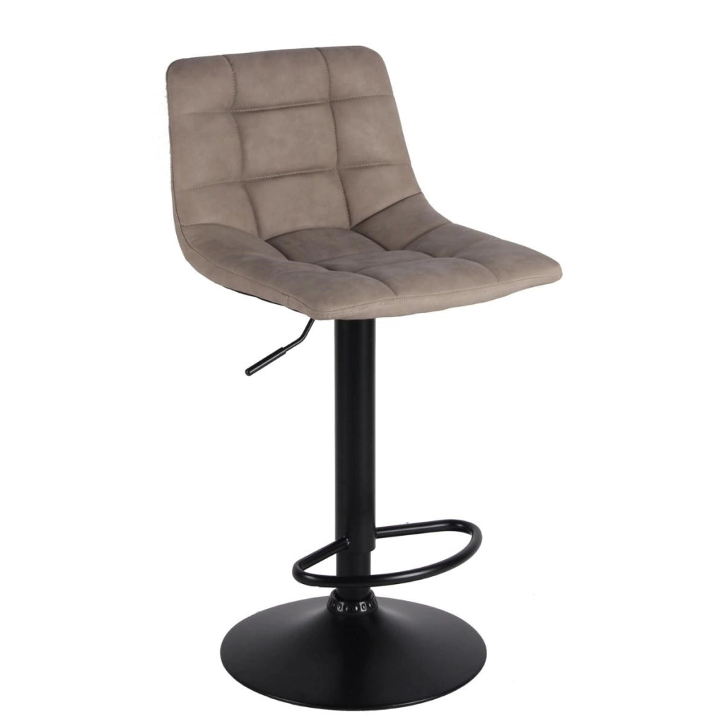 Sgabello Clayton in PU vintage tortora e base nera