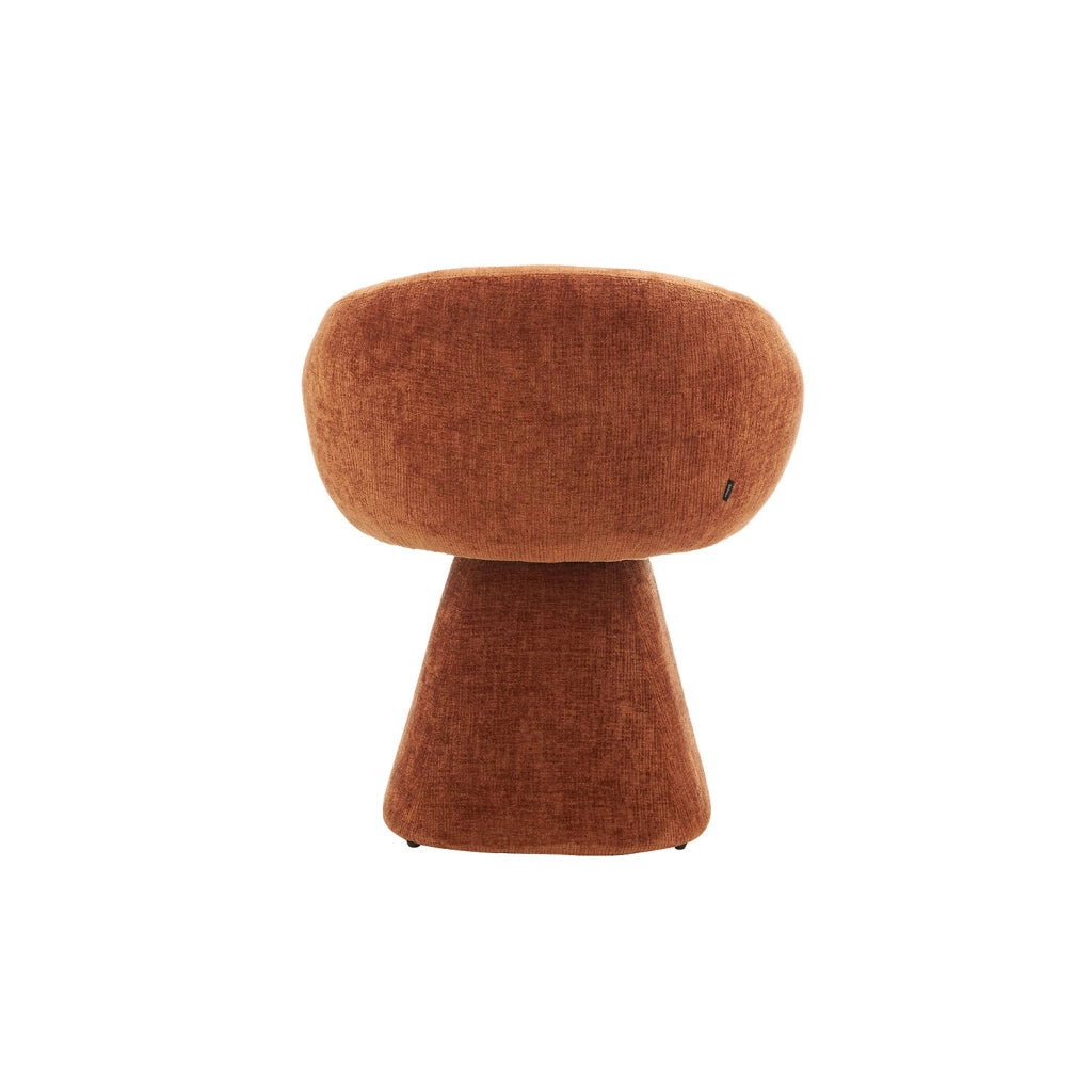Poltrona girevole 180° in tessuto di cotone, terracotta
