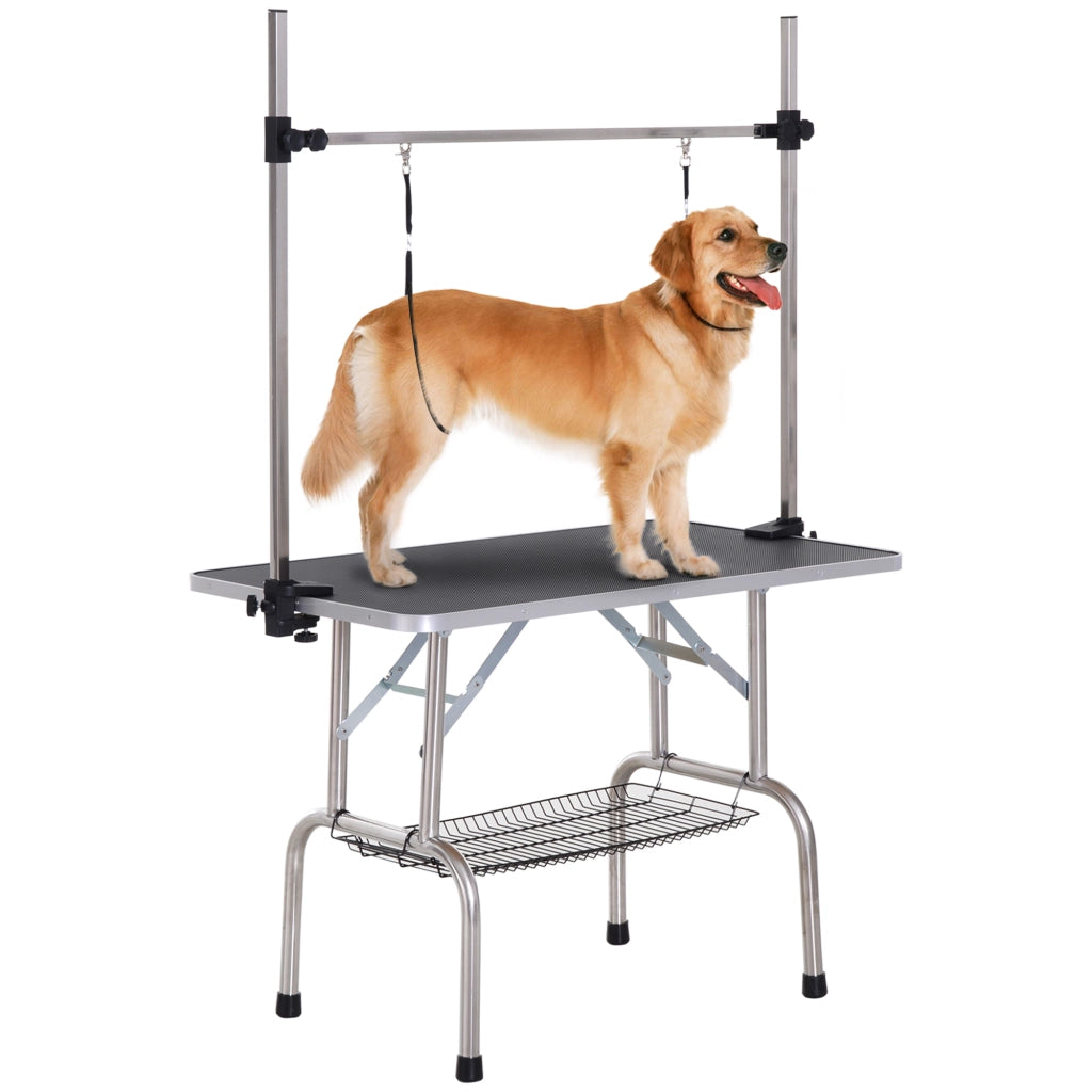 Tavolo da toelettatura per cani pieghevole H-forme regolabile ¨C Minimal ¨C nero 107x60x164 cm