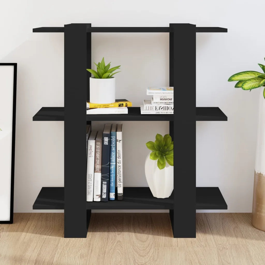 Divisorio-Paravento Nero 80x30x87 cm