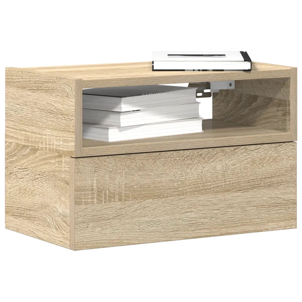 Comodino a Muro Rovere Sonoma 45x26x28,5 cm 858600