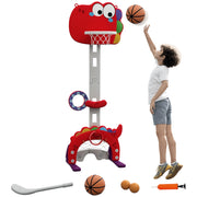 Canestro Basket Bambini Altezza Regolabile con Palla ¨C zephmum ¨C Rosso