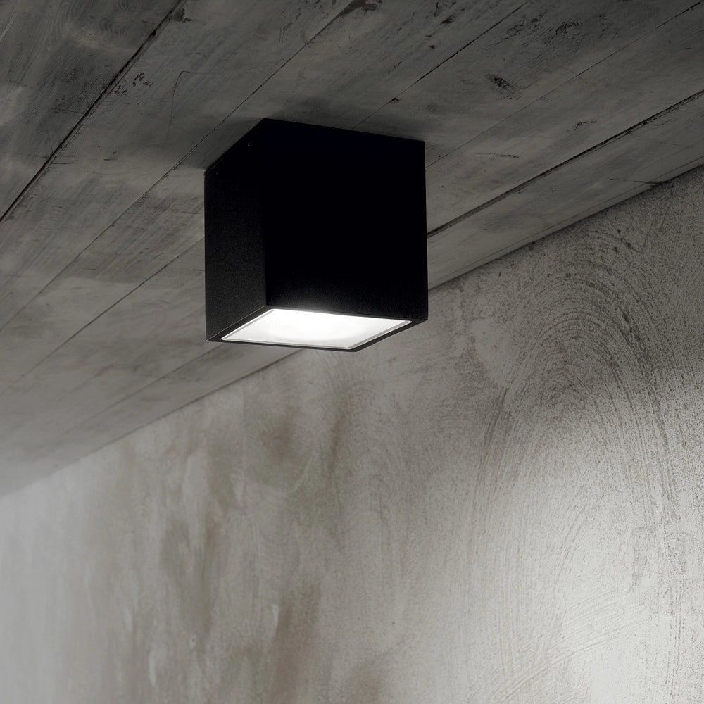Plafoniera Moderna Techo Metallo Nero 1 Luce Gu10 Small