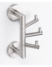 NEO Gancio Cappotto Triplo Rotante in Acciaio Inox 7x19x10cm