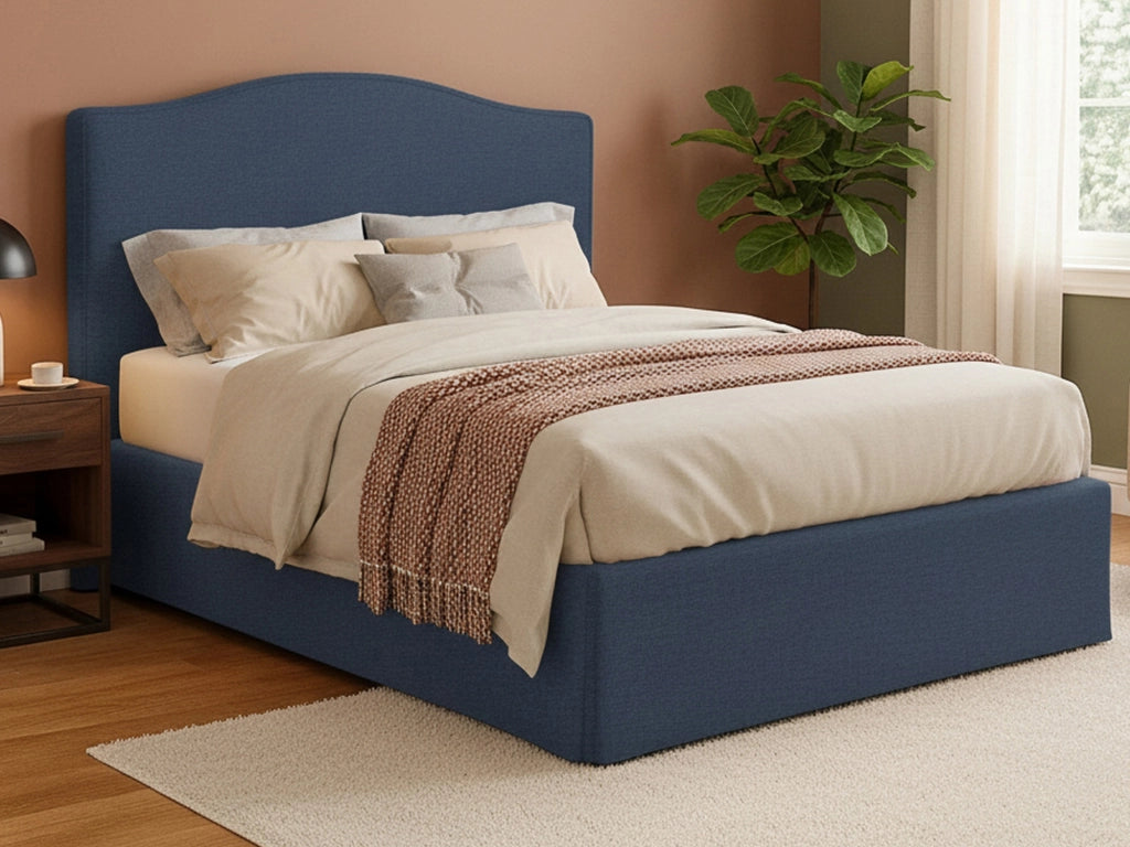 Bebington, Letto Matrimoniale Sfoderabile Made in Italy, blu