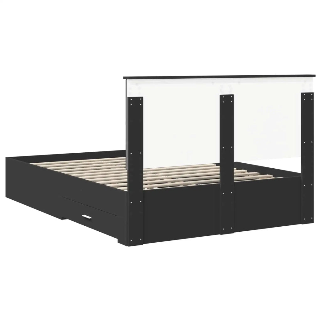 Letto matrimoniale | Letto per adulti | Struttura del letto Nero 135 x 190 cm Legno multistrato