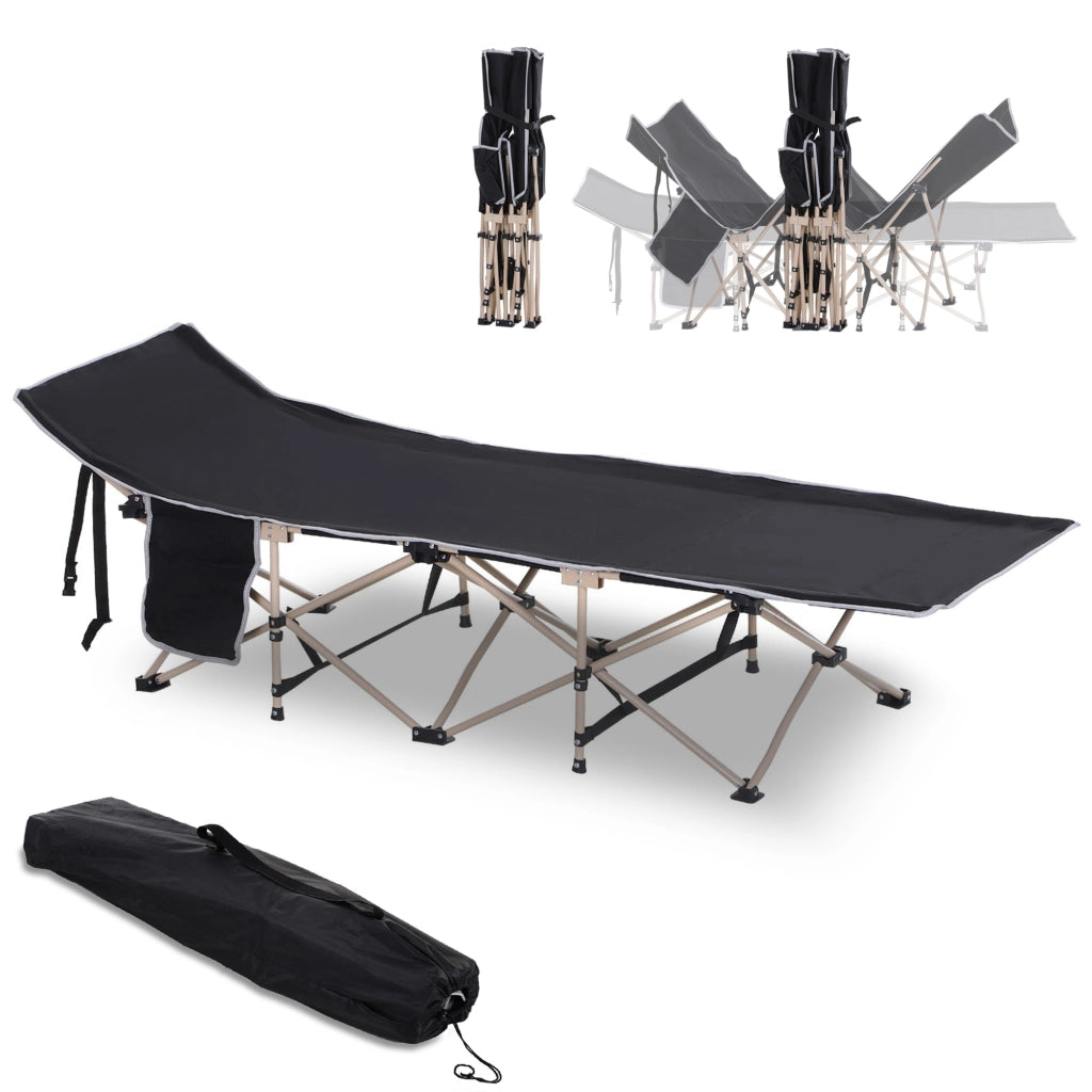 Letto da campeggio pieghevole ¨C Minimal ¨C Nero 190x68x52