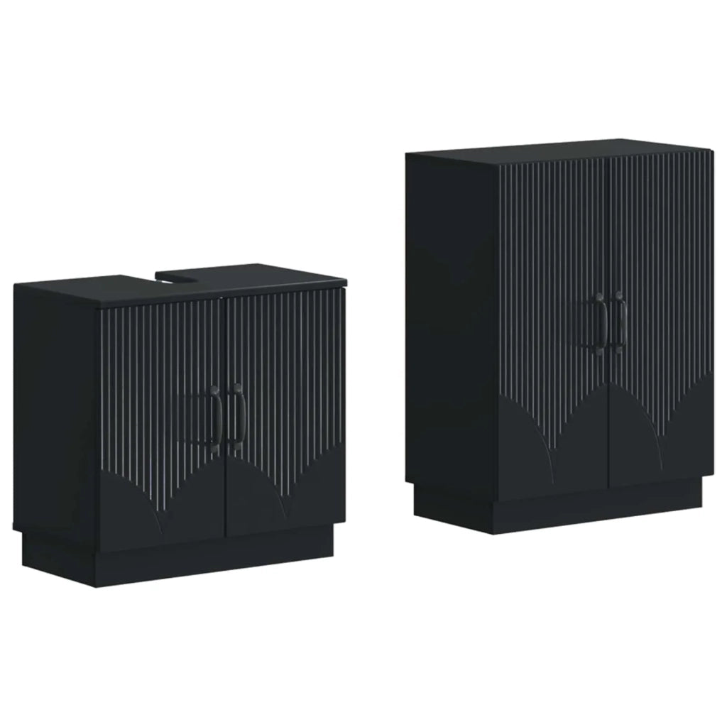 Set di Armadi da Bagno da 2 Pezzi HOORN Nero 3417631