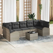 Set Divano da Giardino 8 pcs Grigio chiaro e grigio scuro