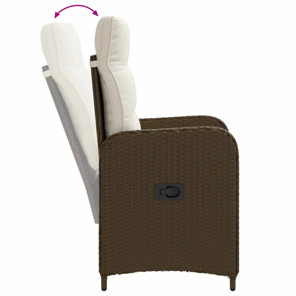 Set da pranzo per esterni 5 pz Marrone e Bianco Crema 3422314