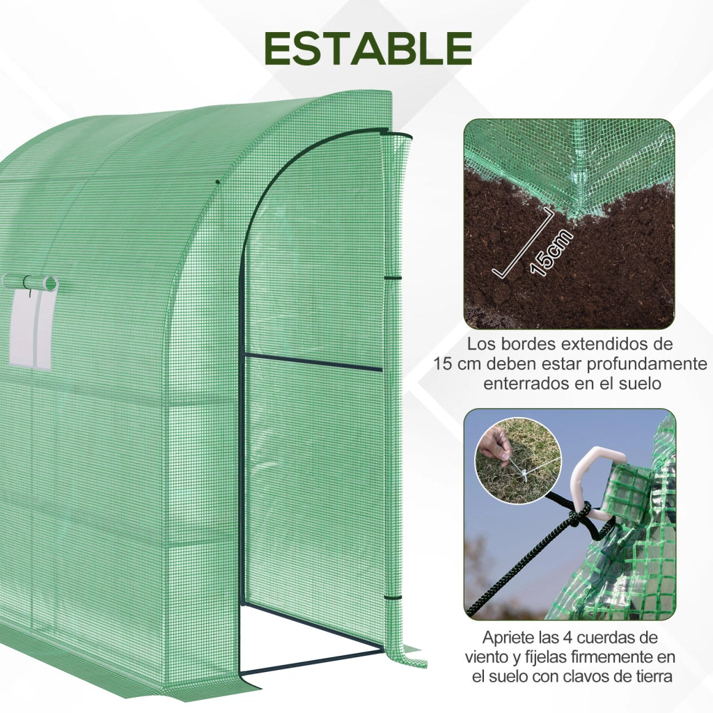 Serra da Giardino con Finestre e Scaffali ¨C Zephmum ¨C Verde 200x100x215 cm
