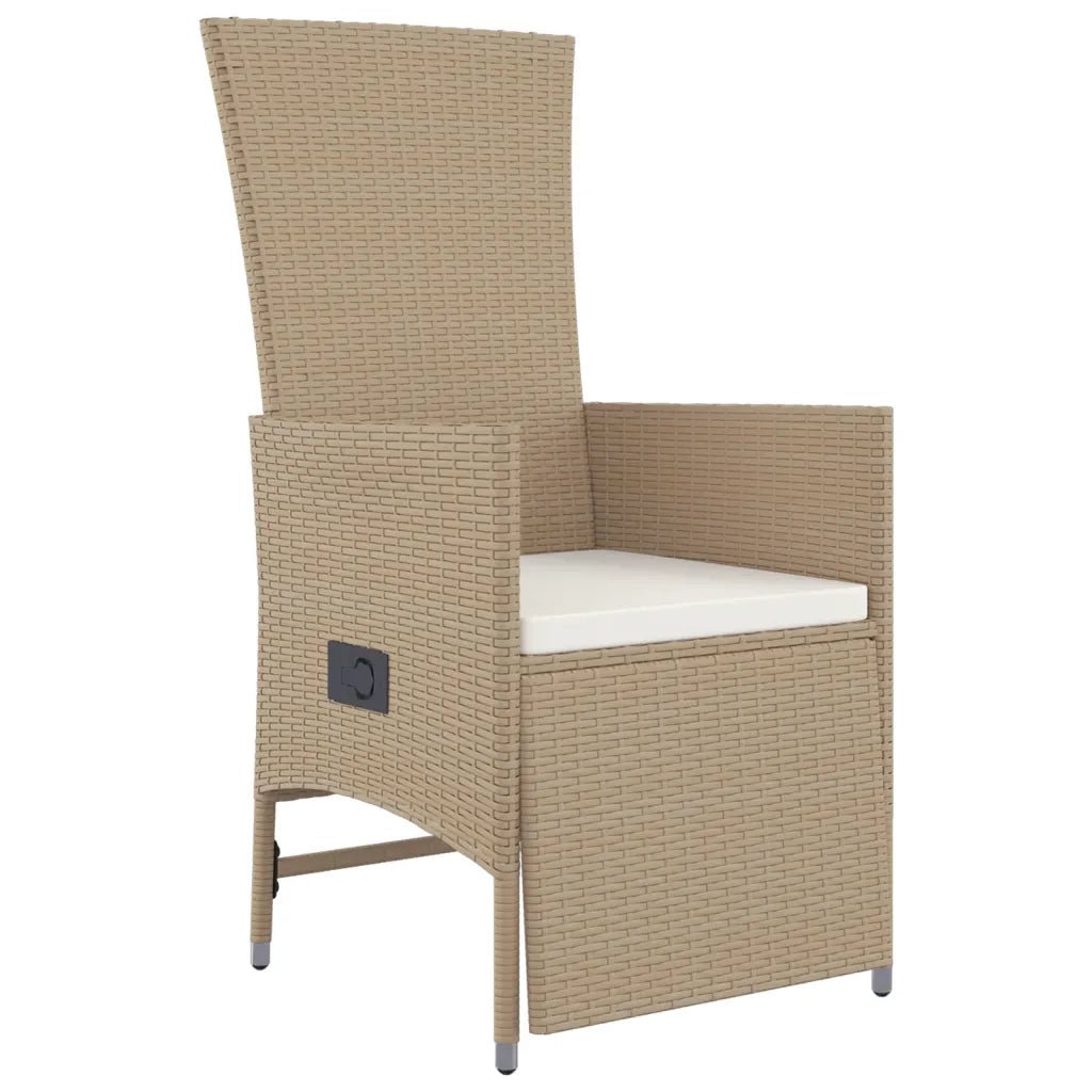 Set da Pranzo da Giardino 9 pz con Cuscini Beige in Polyrattan 3157580