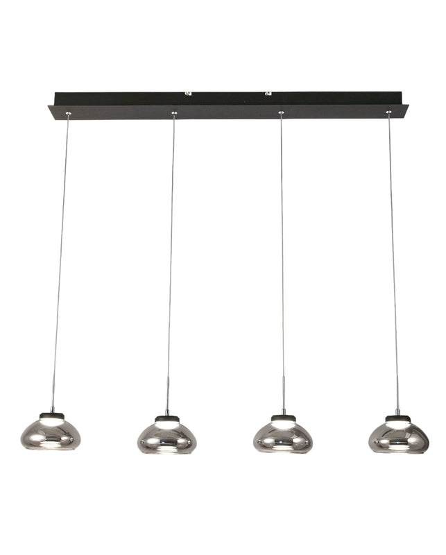 Arabella - Lampada a sospensione 4 luci Fabas Luce - LED 32W - Fumè Design moderno