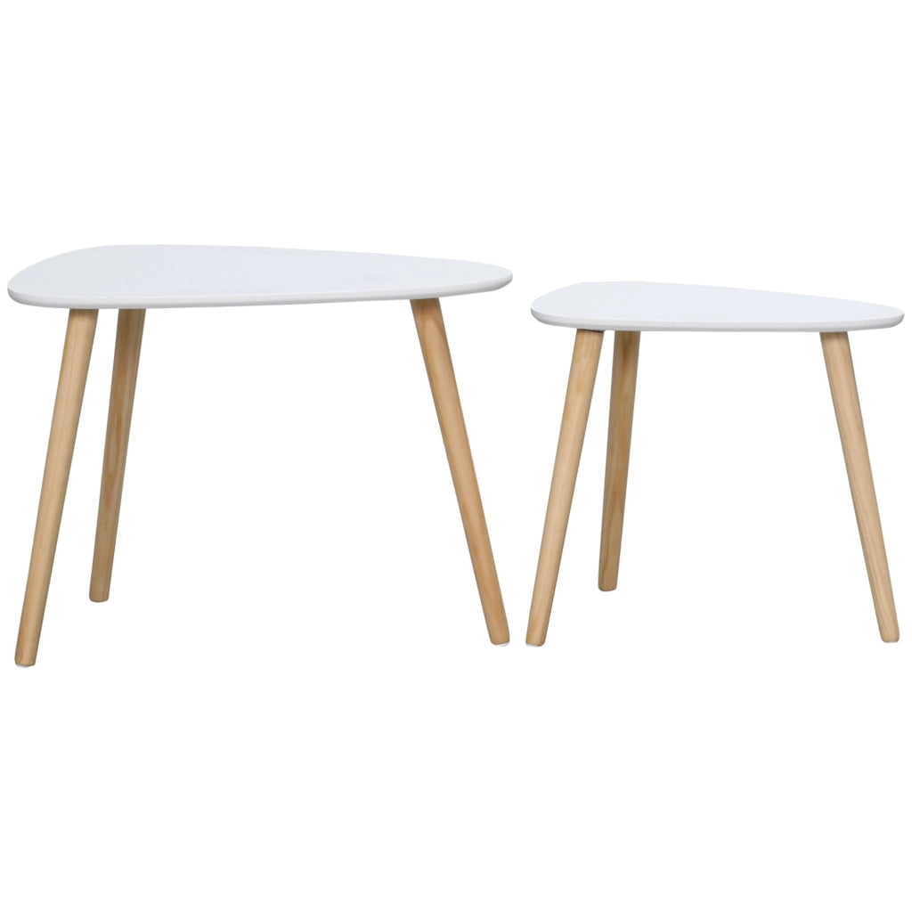 Tavolino da caff¨¨ nidificante design scandinavo ¨C zephmum ¨C bianco