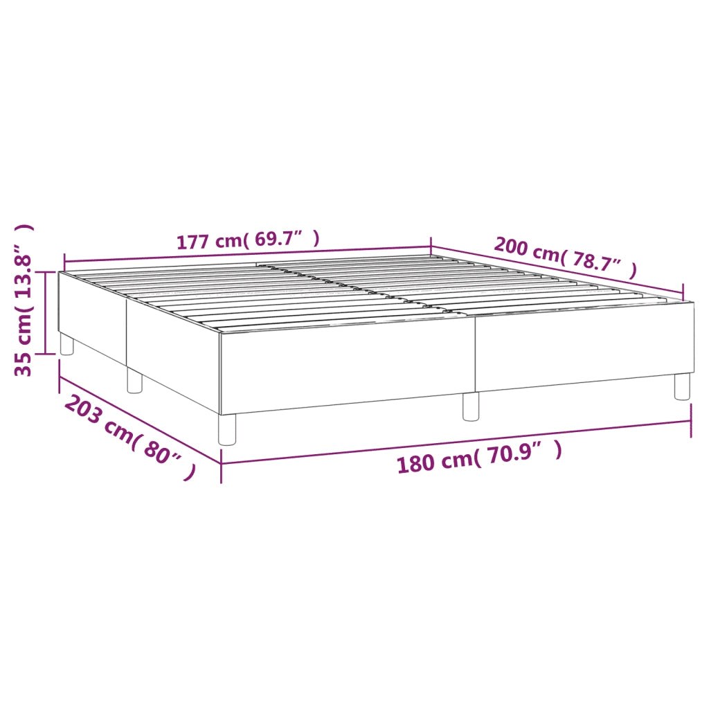 Struttura Letto a Rete a Molle Nero 180x200 cm in Velluto 3121134