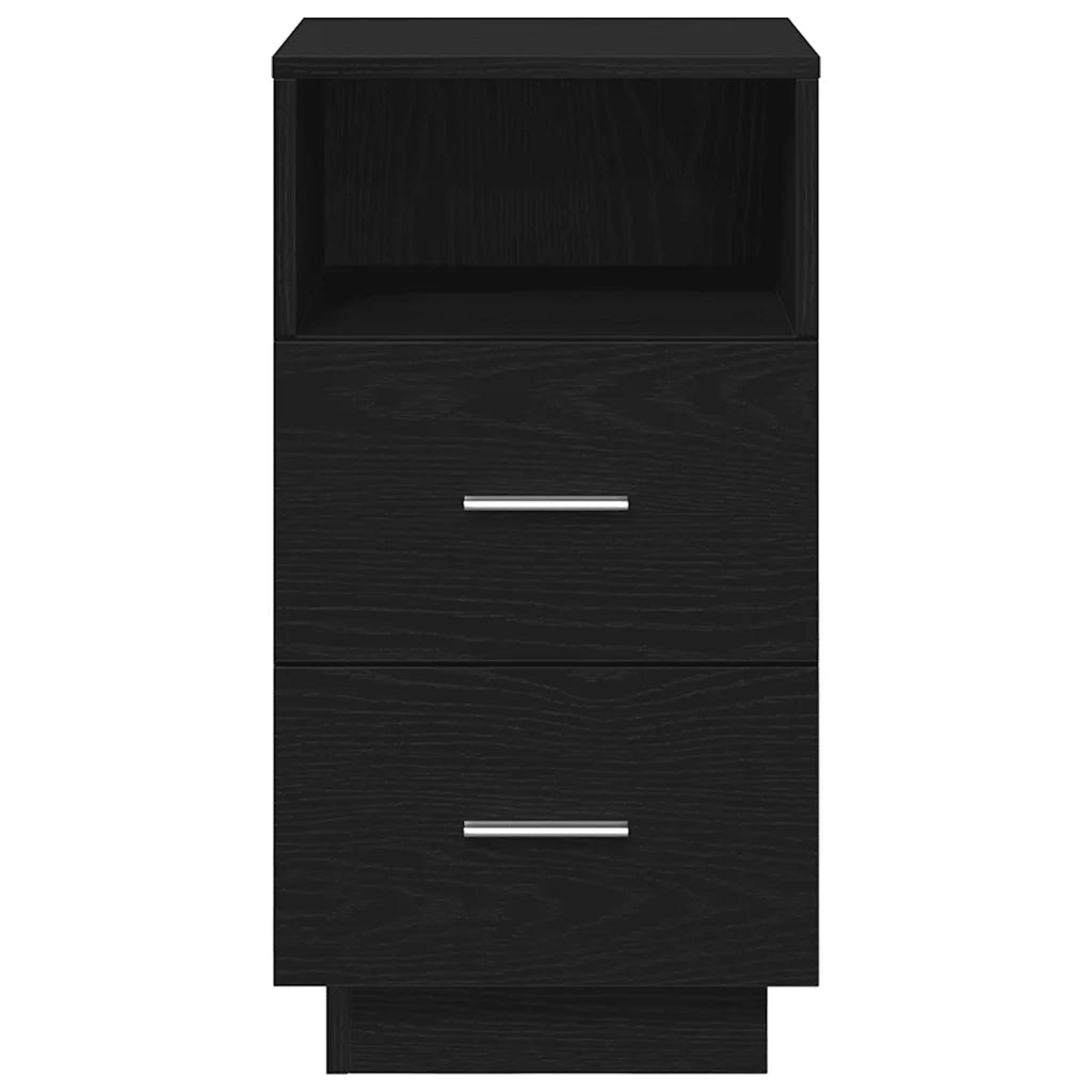 Comodino con 2 Cassetti Nero 36x36x68 cm 858580