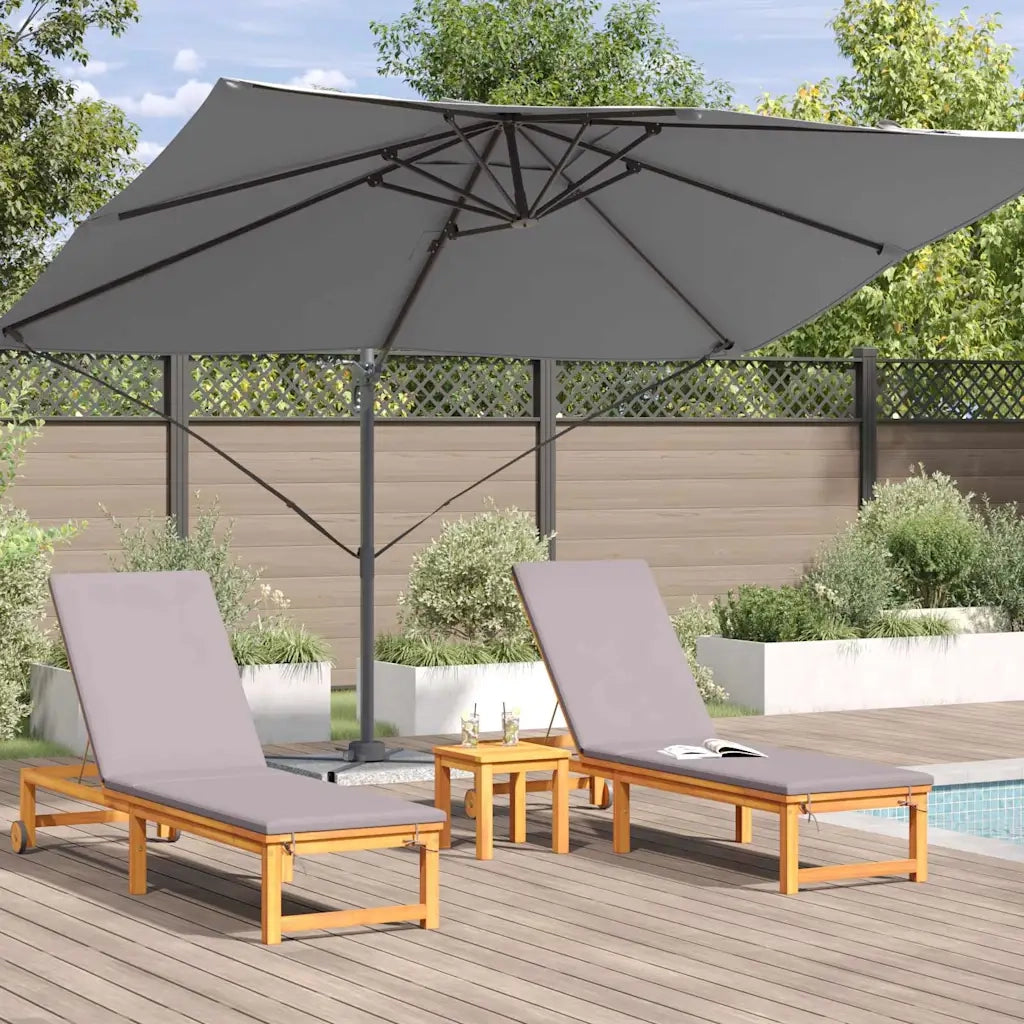 Ombrellone Antracite 351 x 250 x 260 cm Poliestere e Alluminio 42003345