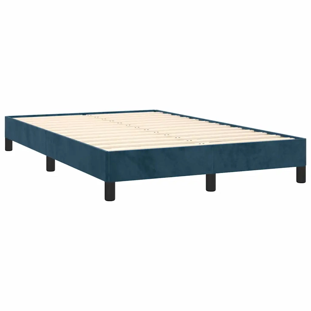 Letto a Molle con Materasso e LED Blu Scuro 120x190 cm in Velluto