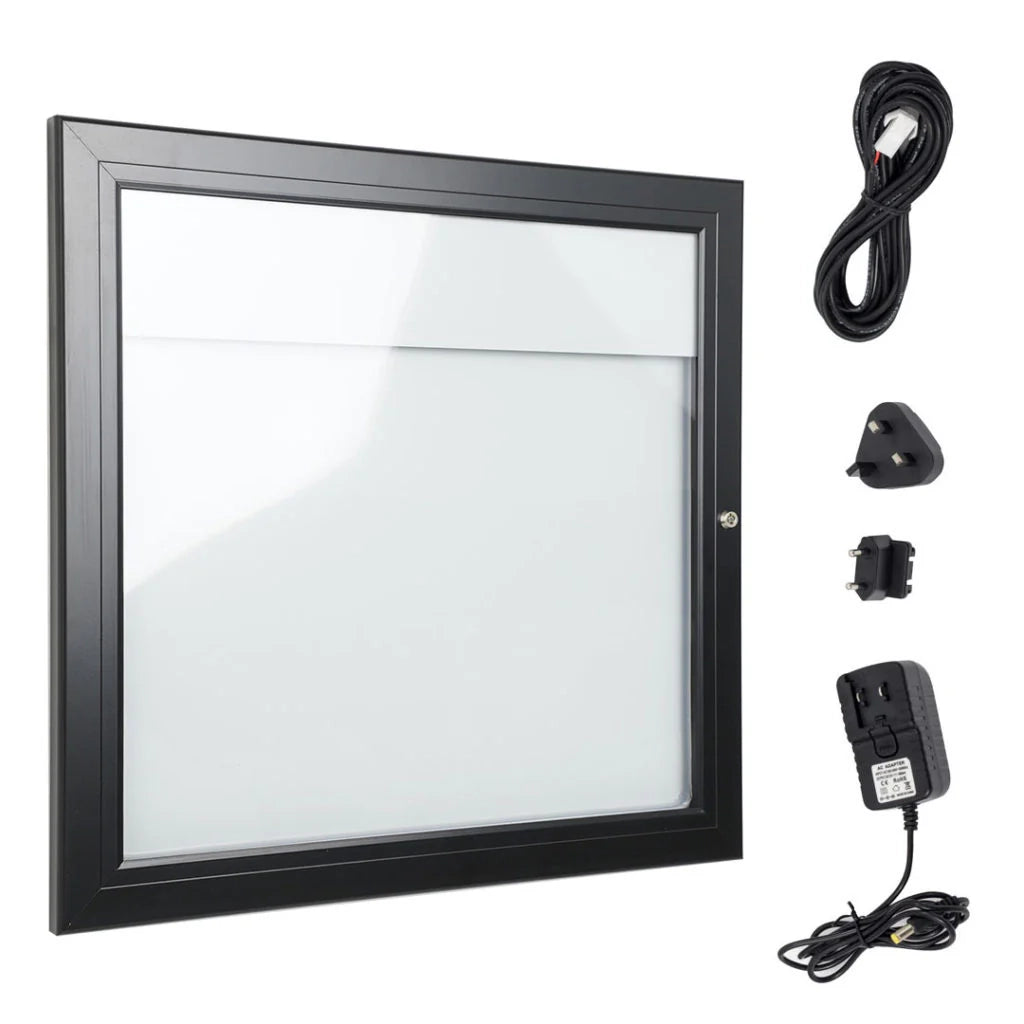 Bacheca per esterni porta Menu nera - 2 x A4 LED