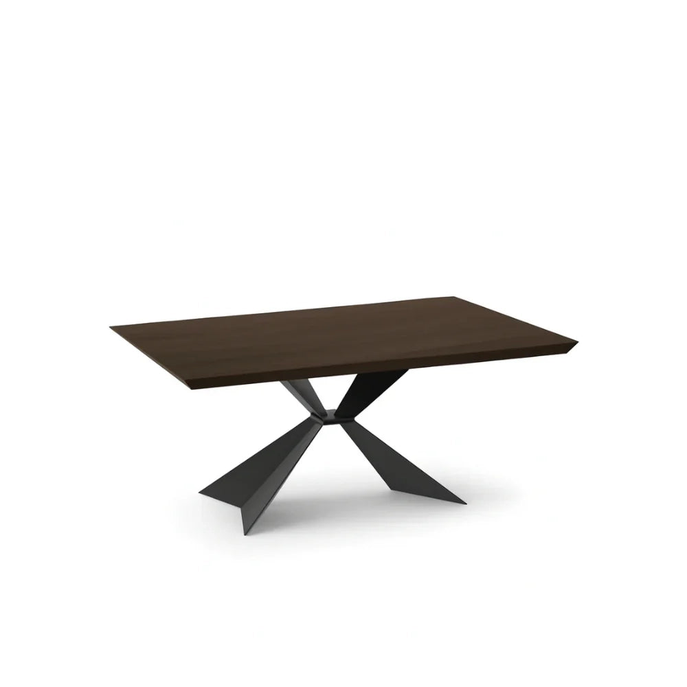 Tavolo da pranzo fisso in legno impiallacciato rovere termocotto Taurus 160x90 cm fino a 8 posti Made in Italy | Duzzle
