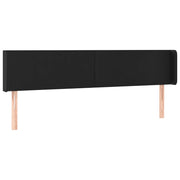 Testiera | Testata ad Orecchio Nera 183x16x78/88 cm in Similpelle