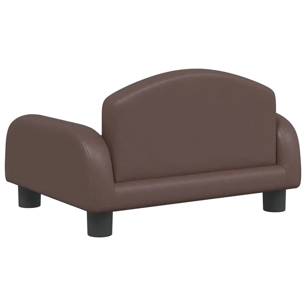 Divano per Bambini-Sofa-Divanetto Marrone 50x40x30 cm in Similpelle