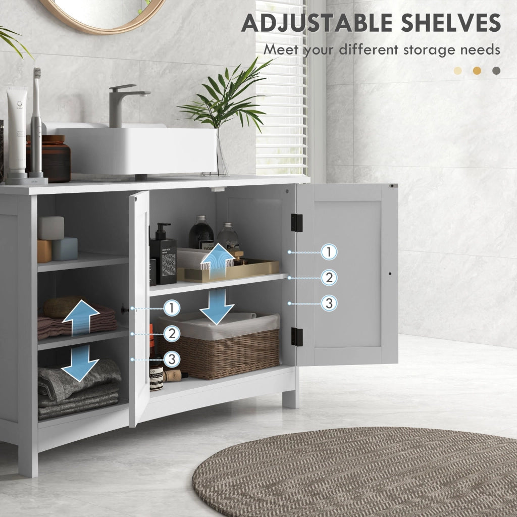 Mobile Sottolavello da Bagno 90x30x60 cm in Legno Bianco