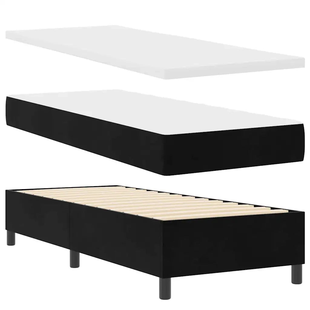 Letto a Sorgente LED con materasso Nero 80 x 200 cm Tessuto 3343210