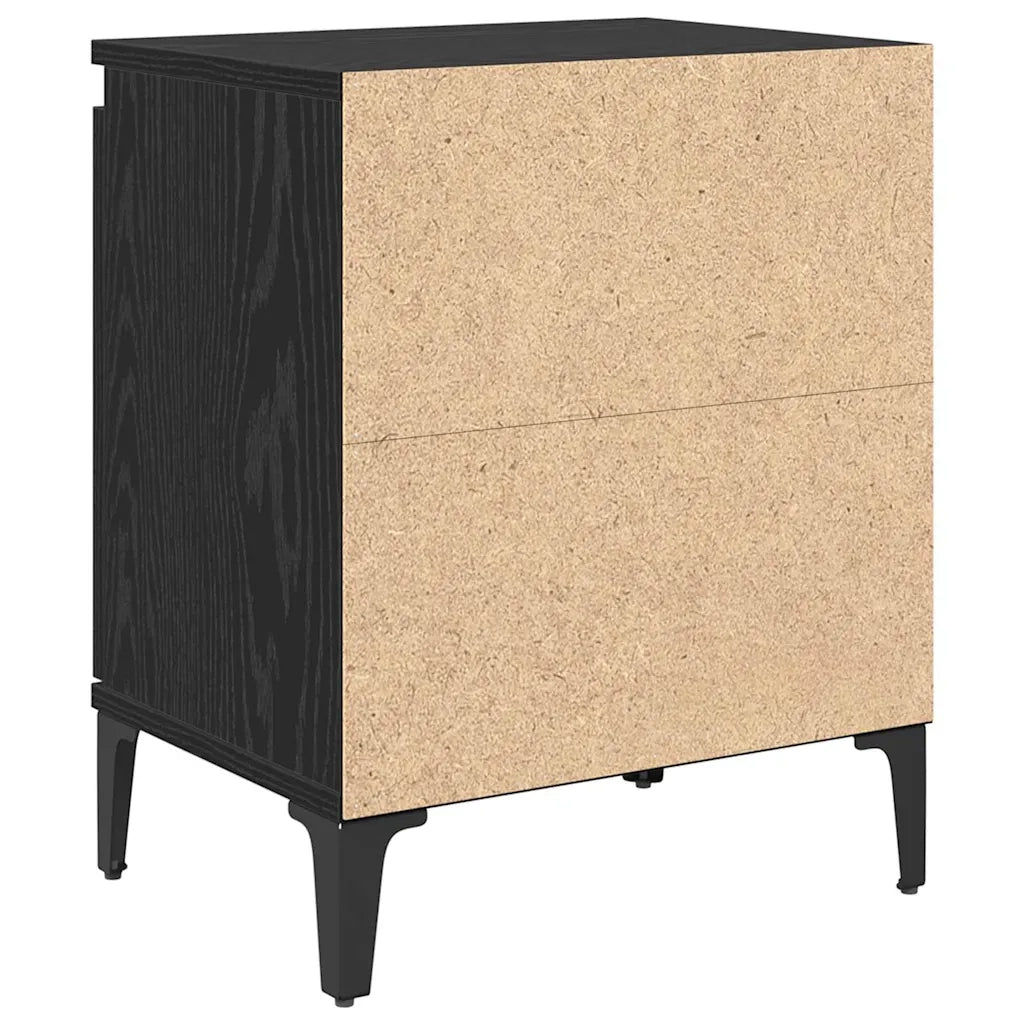 Armadio da Notte Rovere Nero 40 x 30 x 50 cm Legno multistrato 875109