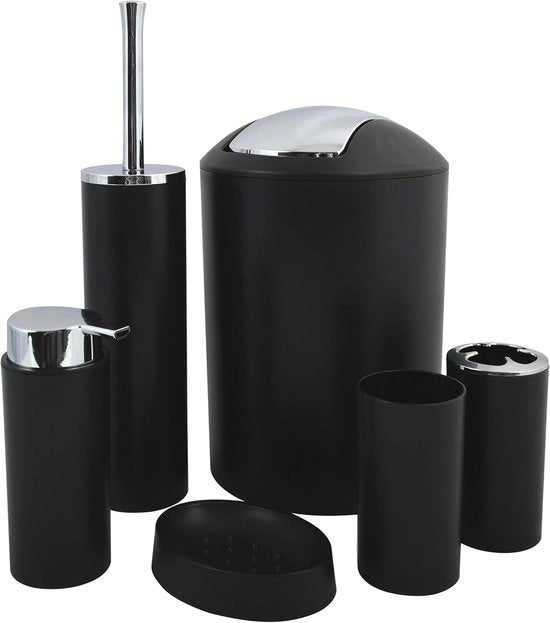 Set di accessori per la camera da bagno - 6 pezzi - materasso nero